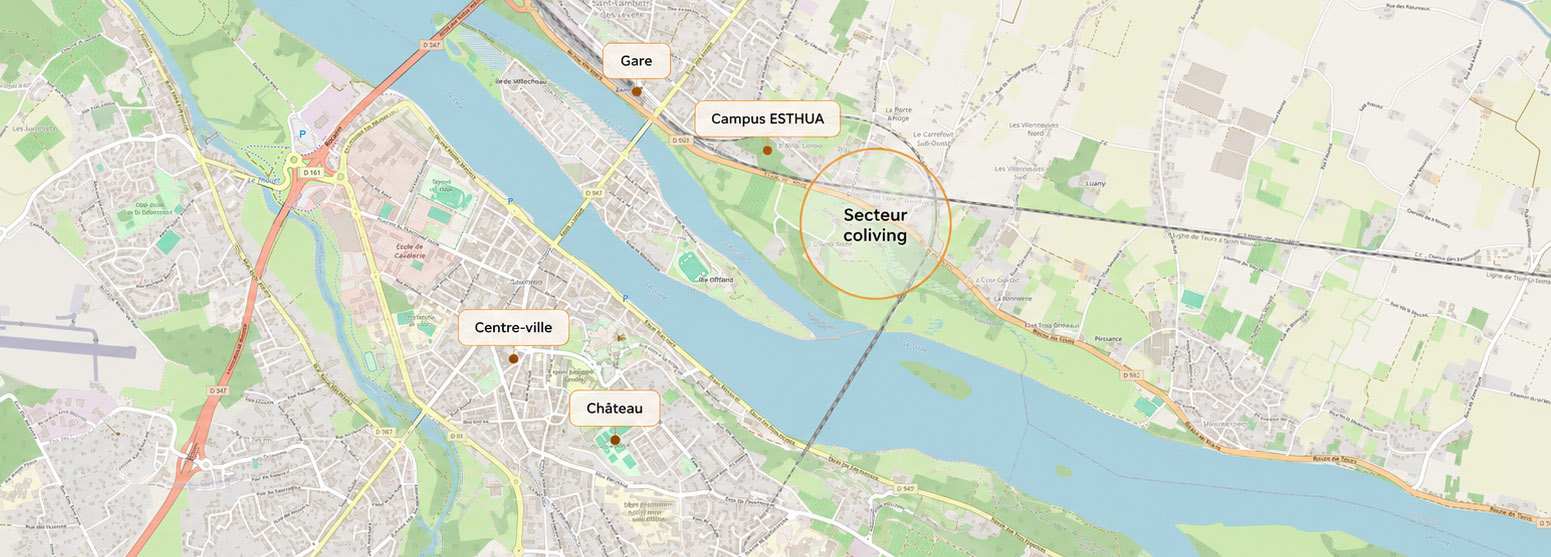 Carte de localisation du coliving à Saumur
